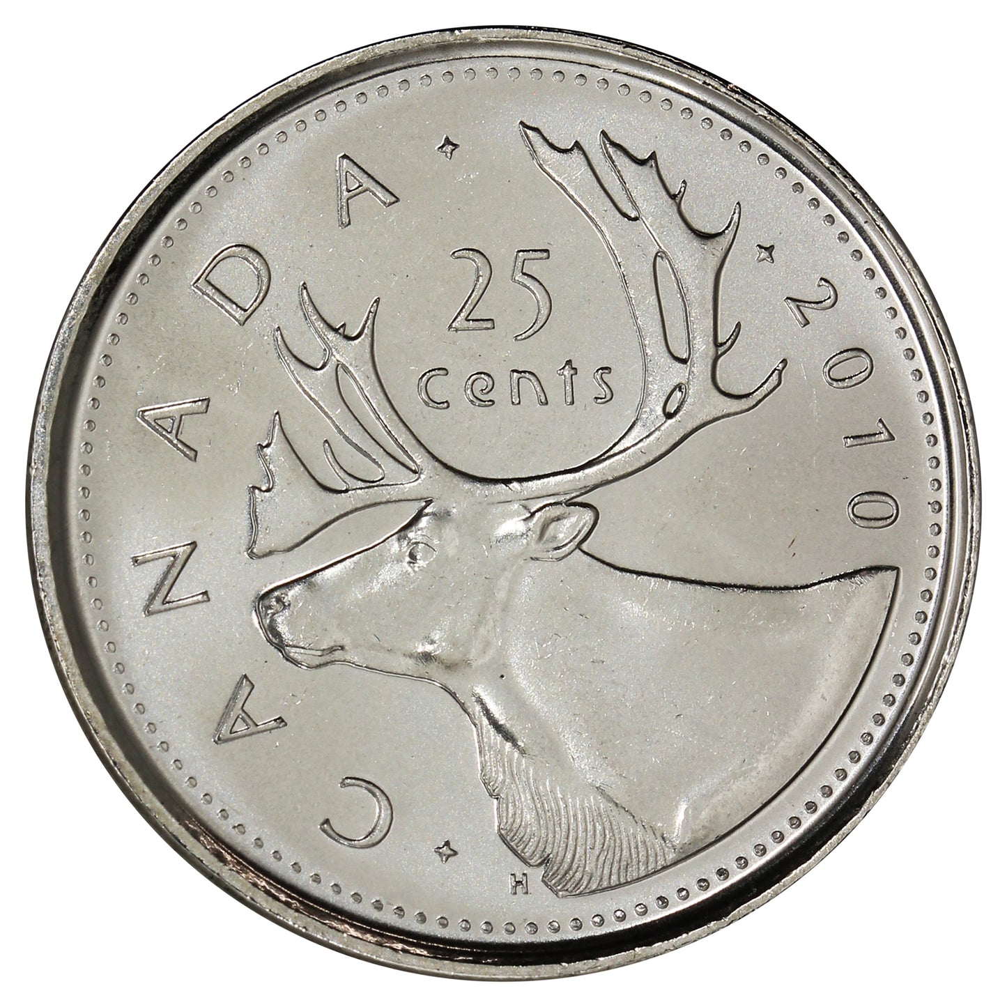 2010 Caribou Canada 25-cents Brilliant Uncirculated (MS63)