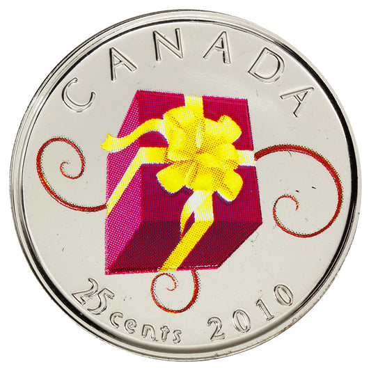 2010 Coloured Birthday Canada 25-cents Proof Like