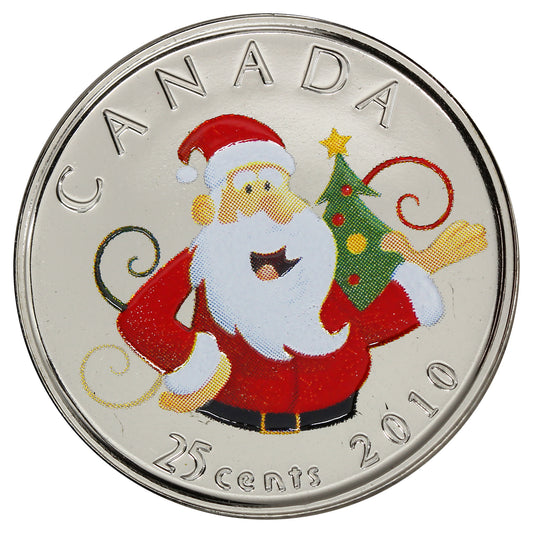 2010 Coloured Santa Canada 25-cents Proof Like