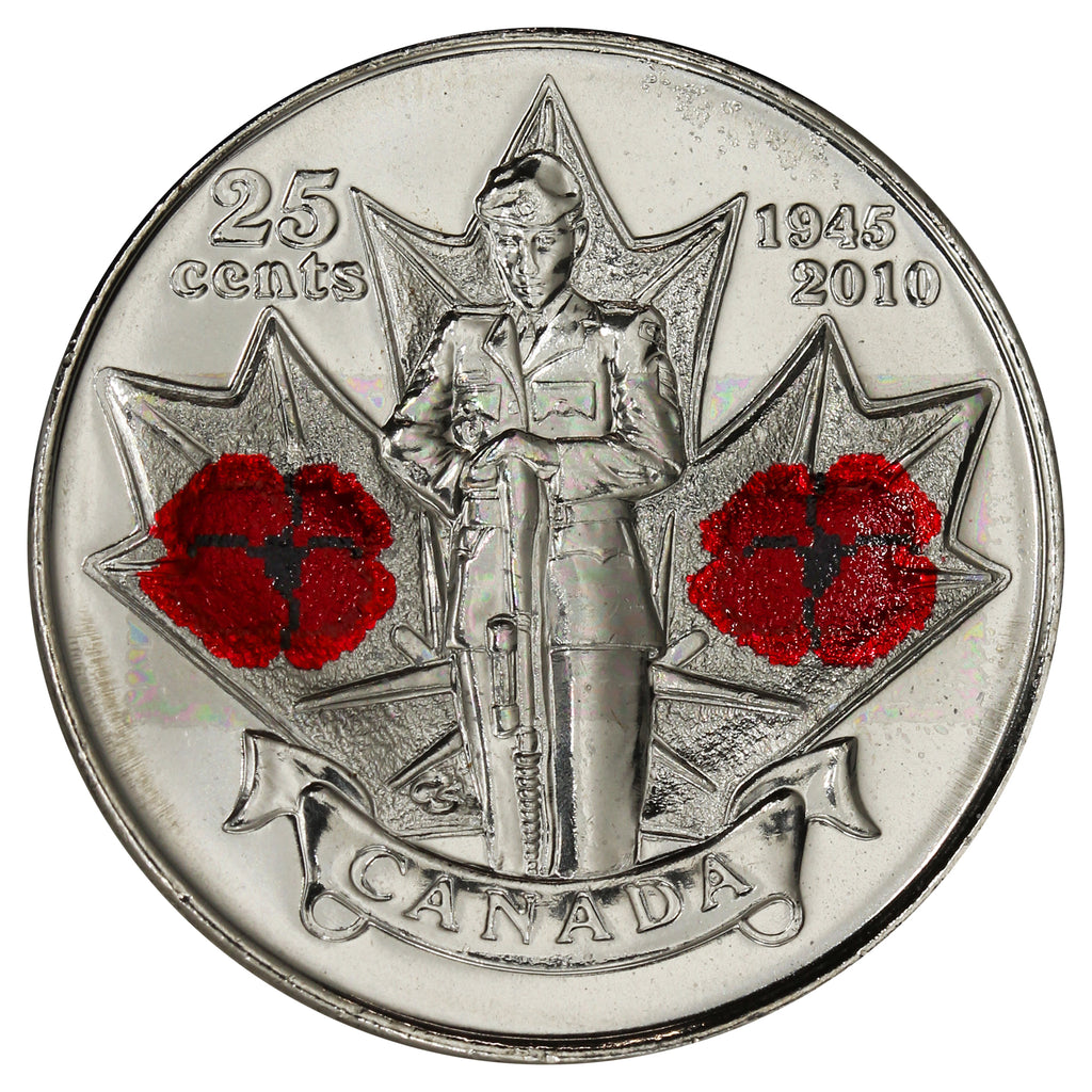 2010 Poppy Canada 25-cents Brilliant Uncirculated (MS63)
