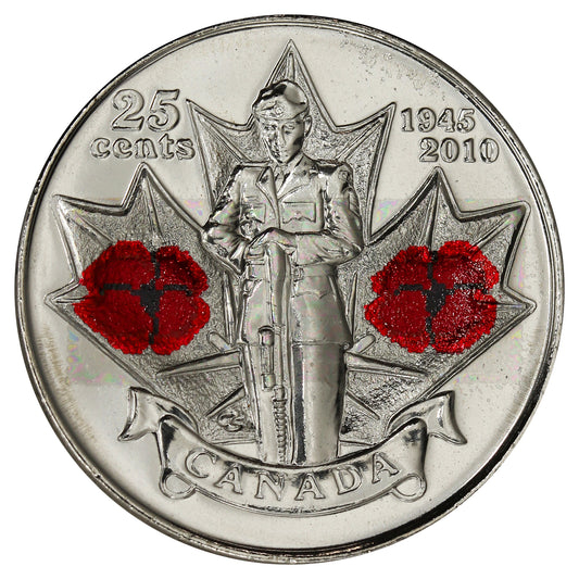 2010 Poppy Canada 25-cents Brilliant Uncirculated (MS63)