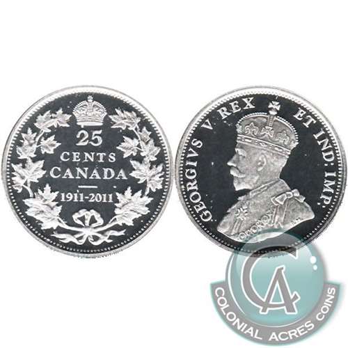 2011 100th Ann. Canada 25-cents Silver Proof