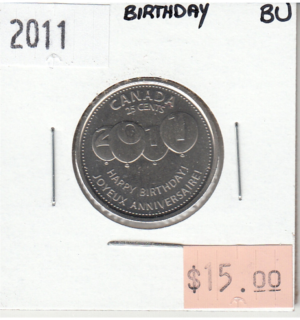 2011 Birthday Canada 25-cents Brilliant Uncirculated (MS63)