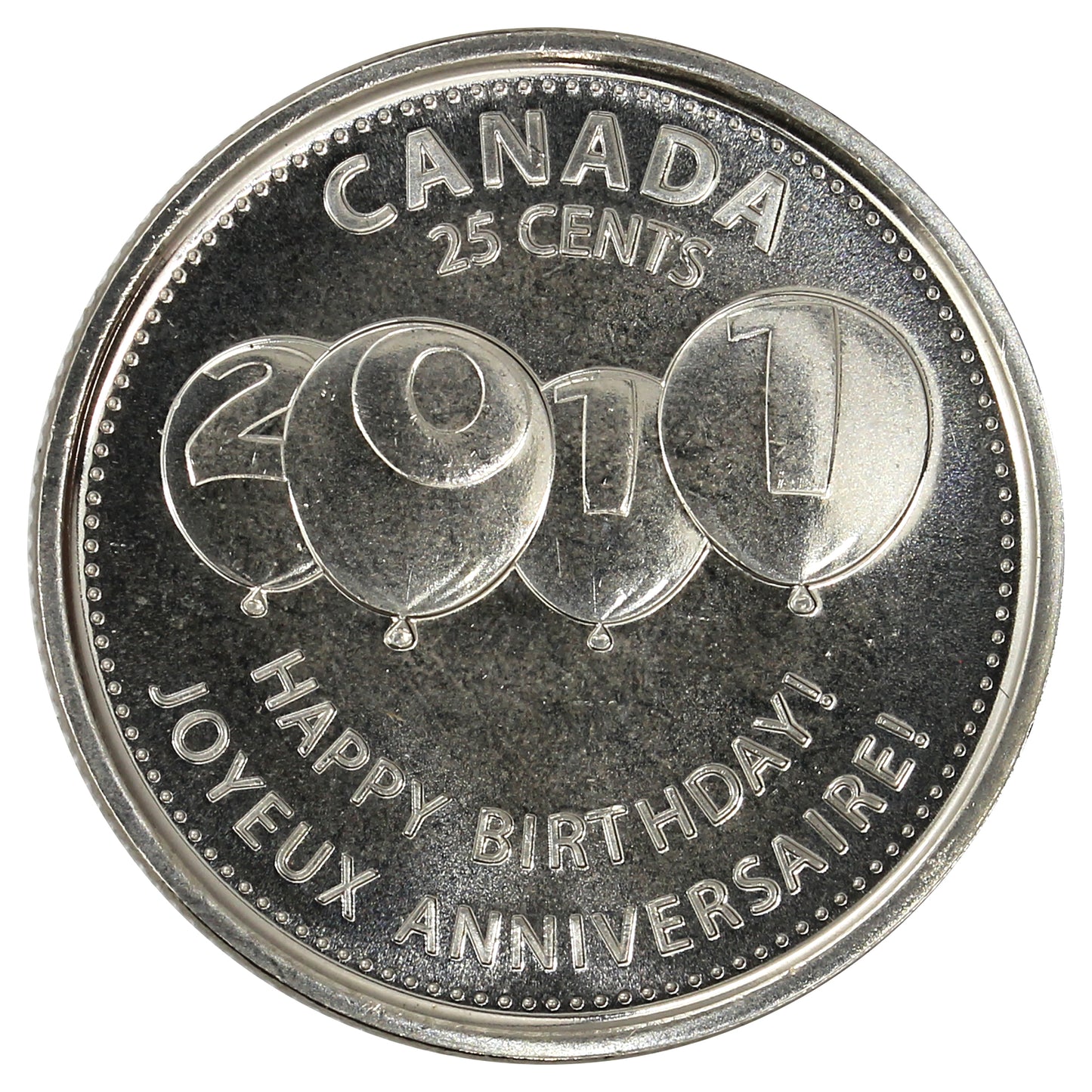 2011 Birthday Canada 25-cents Brilliant Uncirculated (MS63)