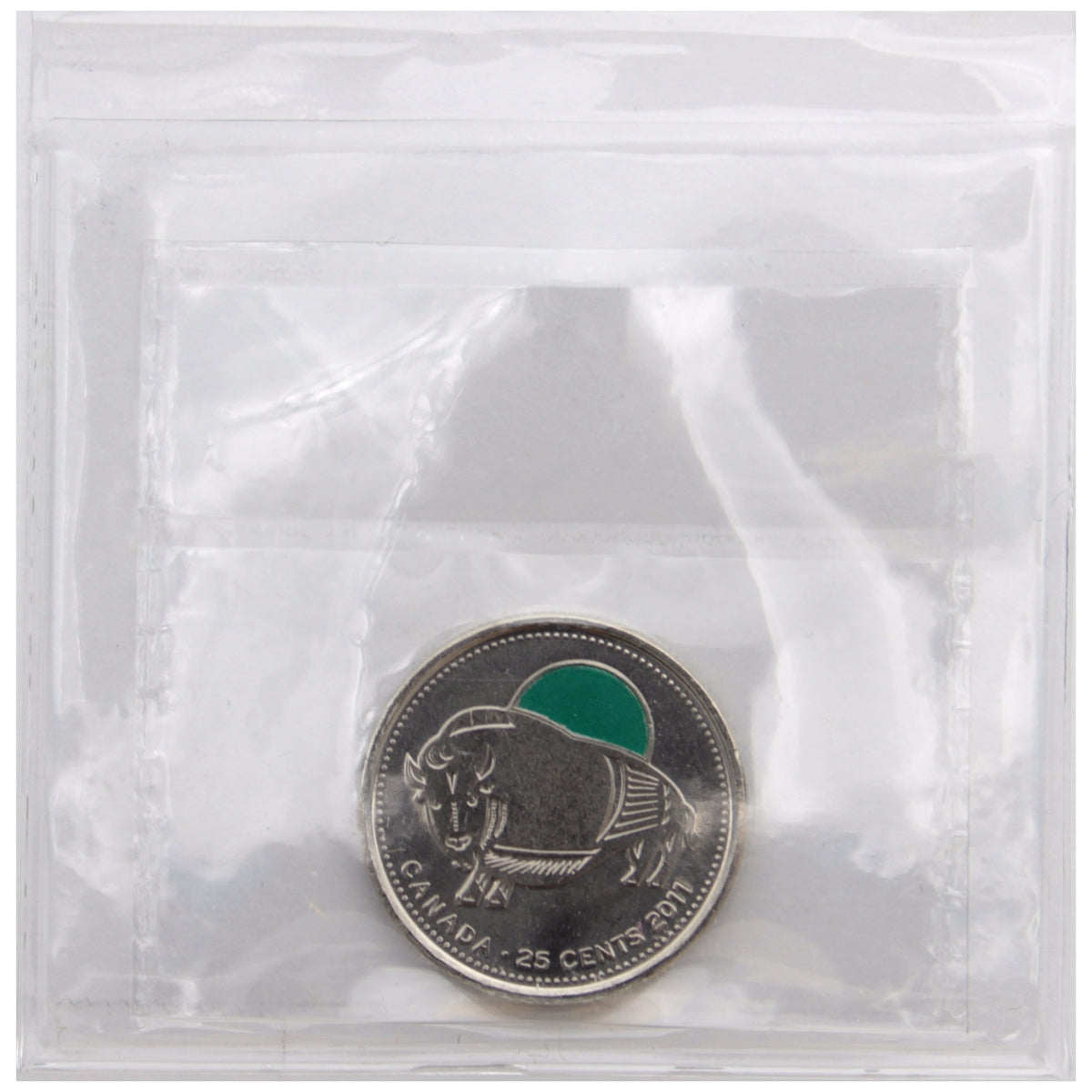 2011 Bison Coloured Canada 25-cents ICCS Certified MS64