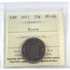 2011 Bison Canada 25-cents ICCS Certified MS66