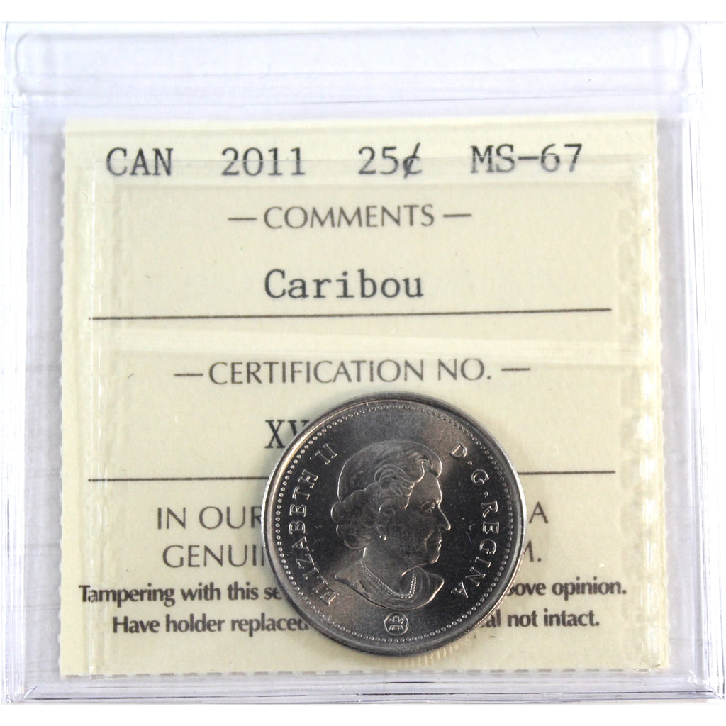 2011 Caribou Canada 25-cents ICCS Certified MS67