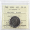 2011 Falcon Coloured Canada 25-cents ICCS Certified MS66