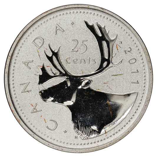 2011 Caribou Canada 25-cents Specimen