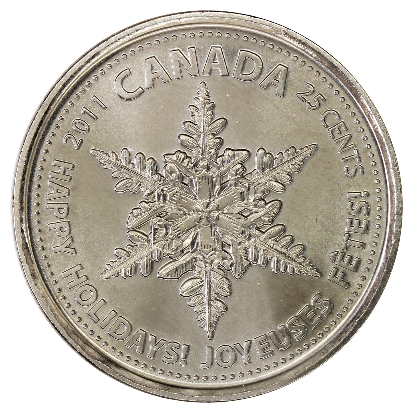 2011 Christmas Canada 25-cents Brilliant Uncirculated (MS63)