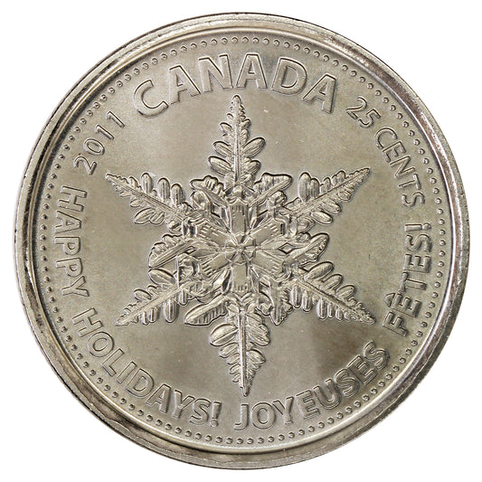 2011 Christmas Canada 25-cents Brilliant Uncirculated (MS63)