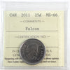 2011 Falcon Canada 25-cents ICCS Certified MS66