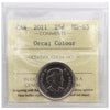 2011 Orca Coloured Canada 25-cents ICCS Certified MS65