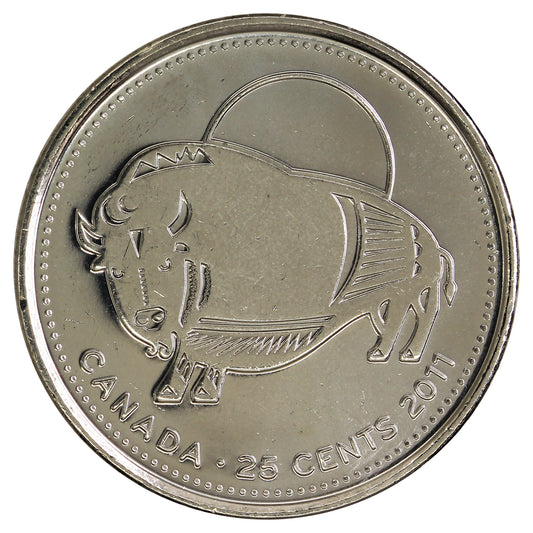 2011 Wood Bison Canada 25-cents Brilliant Uncirculated (MS63)