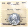 1958 Canada 25-cents ICCS Certified MS65 Heavy Cameo
