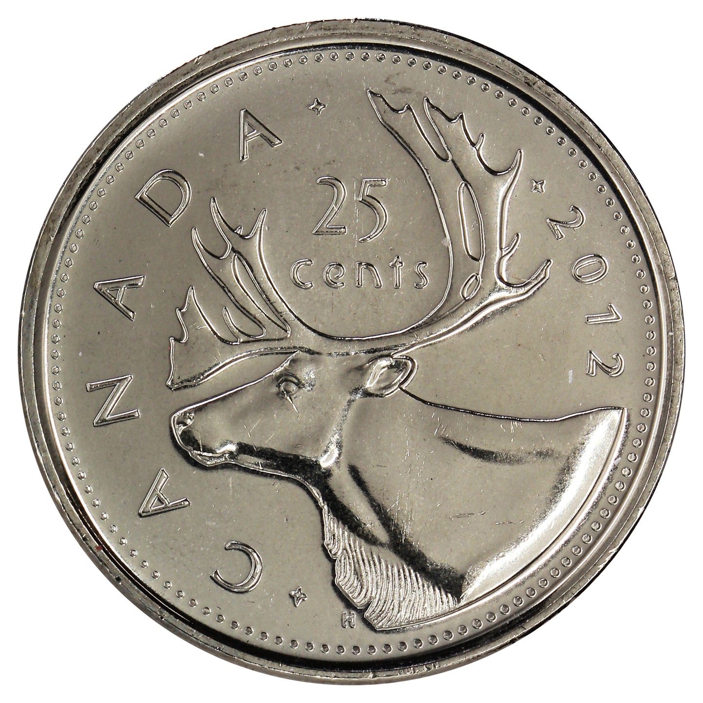 2012 Caribou Canada 25-cents Brilliant Uncirculated (MS63)