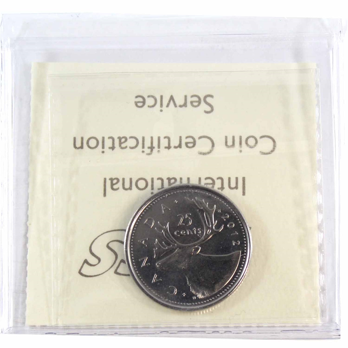 2012 Caribou Canada 25-cents ICCS Certified MS66
