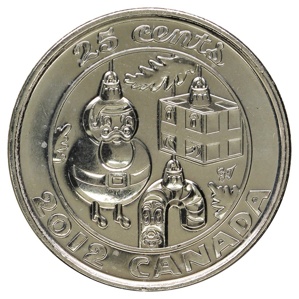 2012 Christmas Canada 25-cents Brilliant Uncirculated (MS63)
