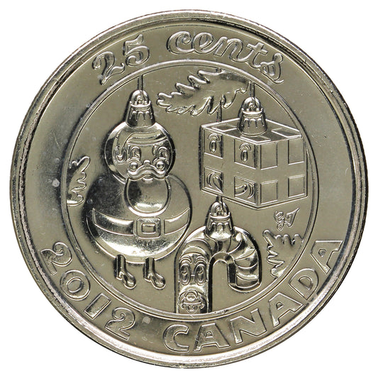 2012 Christmas Canada 25-cents Brilliant Uncirculated (MS63)