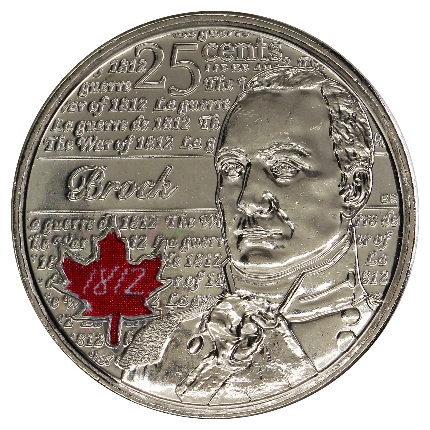 2012 Coloured Isaac Brock Canada 25-cents Brilliant Uncirculated MS63