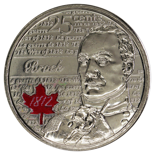 2012 Coloured Isaac Brock Canada 25-cents Brilliant Uncirculated MS63