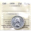 1959 Canada 25-cents ICCS Certified PL-65