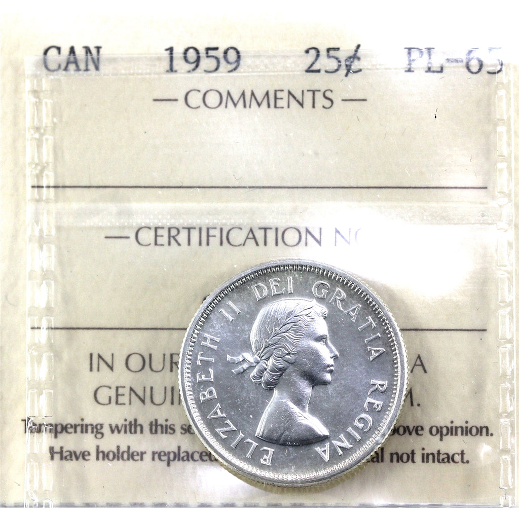 1959 Canada 25-cents ICCS Certified PL-65
