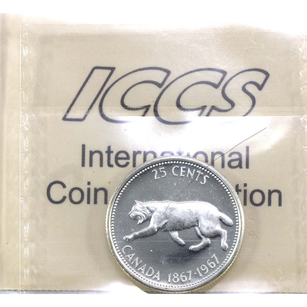 1967 Canada 25-cents ICCS Certified PL-65 Heavy Cameo