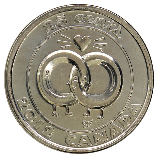 2012 Wedding Canada 25-cents Brilliant Uncirculated (MS63)