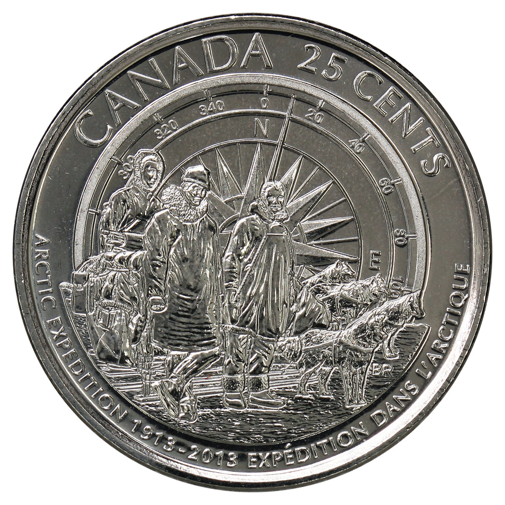 2013 Arctic Expedition (Non-Frosted) Canada 25-cents Brilliant Uncirculated (MS63)