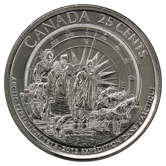2013 Arctic Expedition (Non-Frosted) Canada 25-cents Brilliant Uncirculated (MS63)