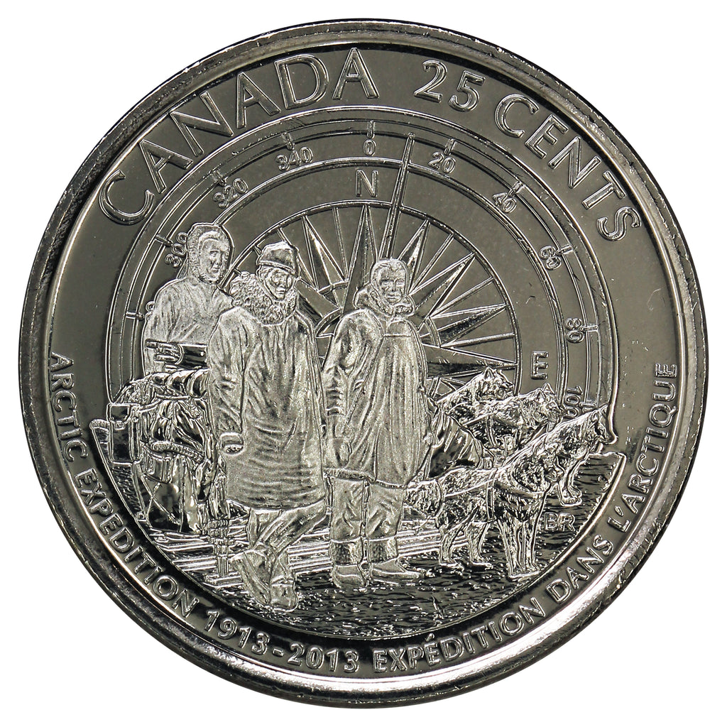 2013 Arctic Expedition (Frosted) Canada 25-cents Brilliant UNC. (MS63)