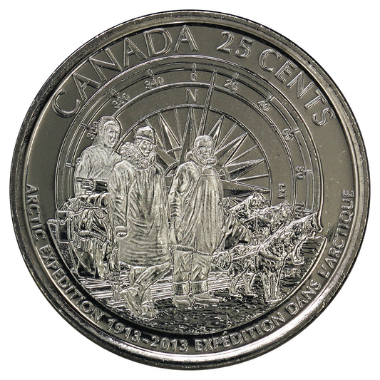 2013 Arctic Expedition (Frosted) Canada 25-cents Brilliant UNC. (MS63)