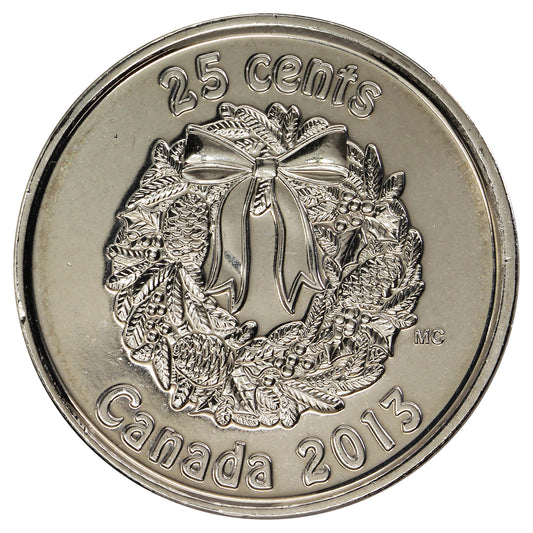 2013 Christmas Canada 25-cents Brilliant Uncirculated (MS63)