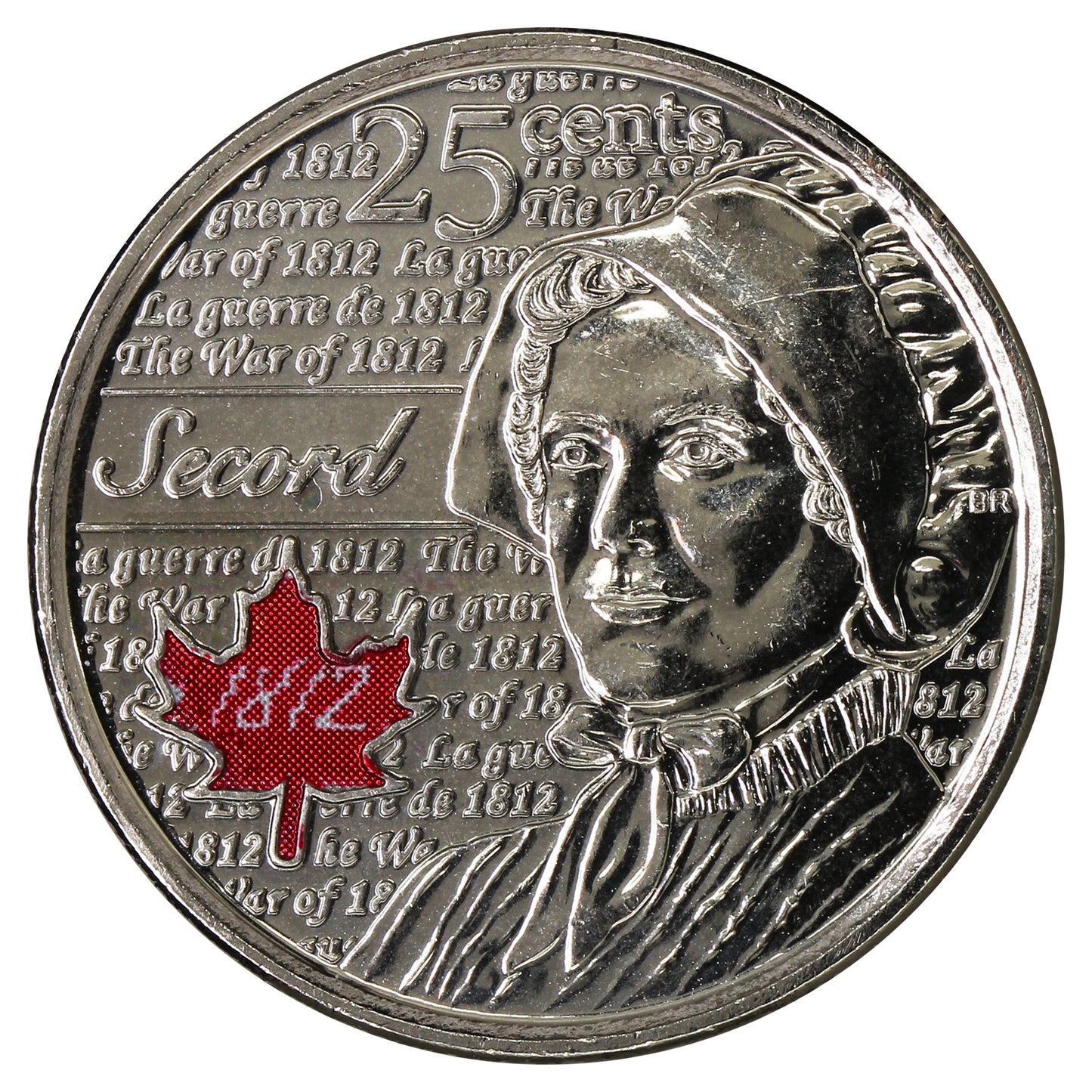 2013 Coloured Secord Canada 25-cents Brilliant Uncirculated (MS63)