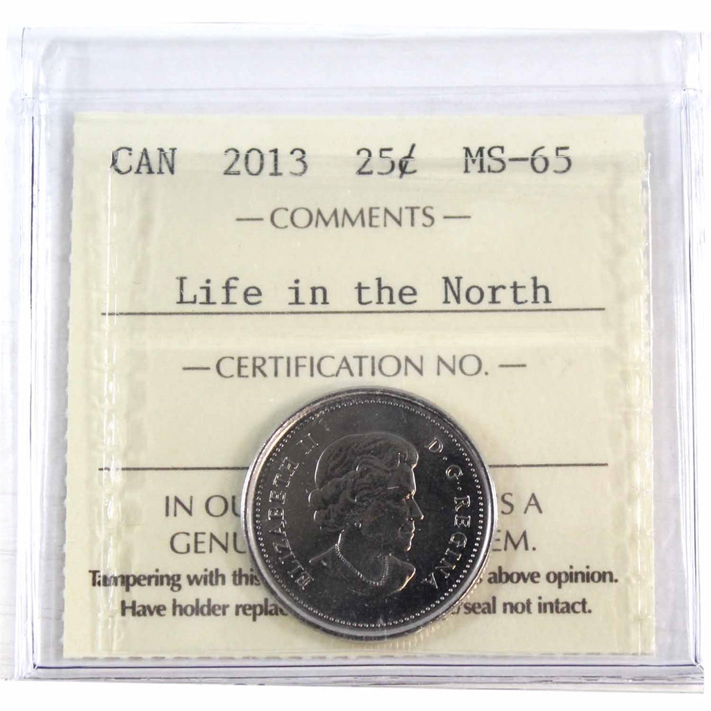 2013 Frosted Whale (Type A) Life In The North Canada 25-cents ICCS Certified MS65