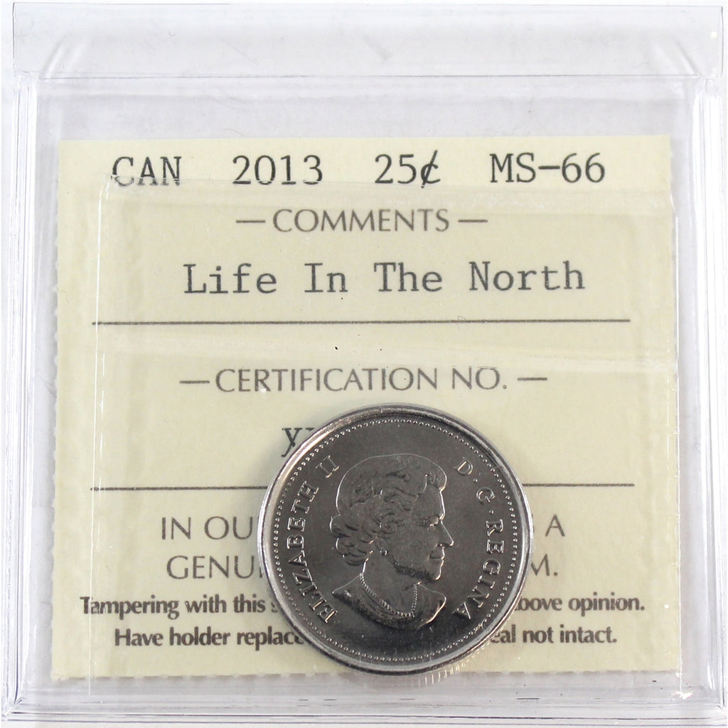 2013 Frosted Calves (Type B) Life In The North Canada 25-cents ICCS Certified MS66