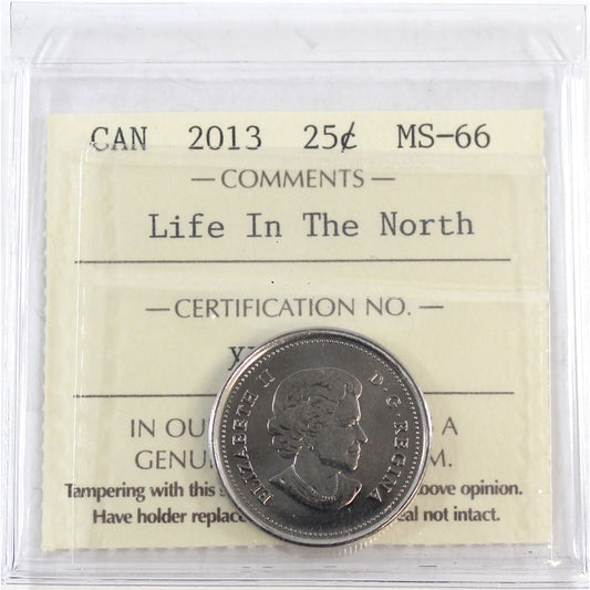 2013 Frosted Calves (Type B) Life In The North Canada 25-cents ICCS Certified MS66