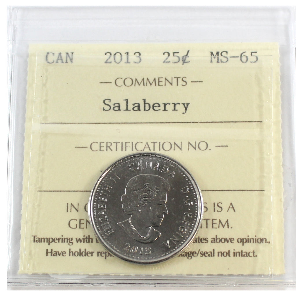 2013 Salaberry Canada 25-cents ICCS Certified MS65