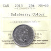 2013 Salaberry Colour Canada 25-cents ICCS Certified MS65