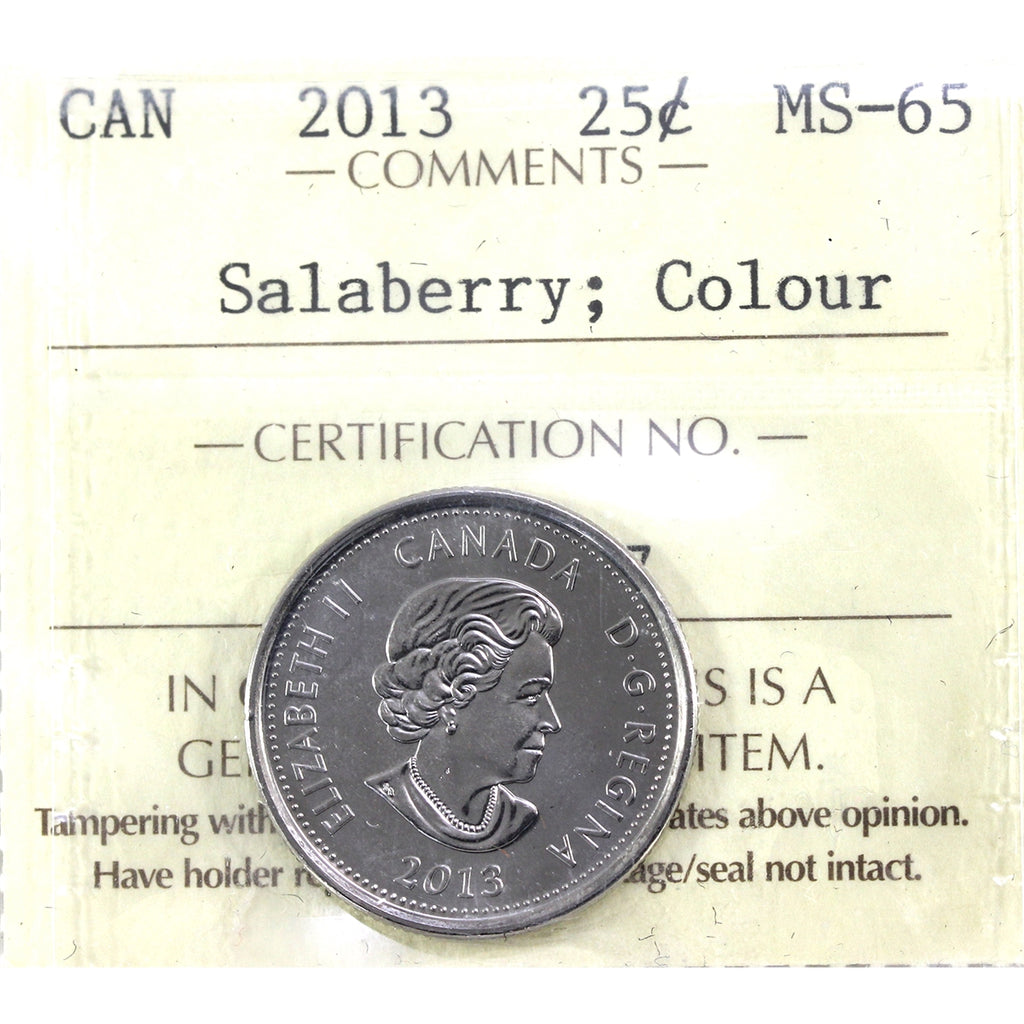 2013 Salaberry Colour Canada 25-cents ICCS Certified MS65