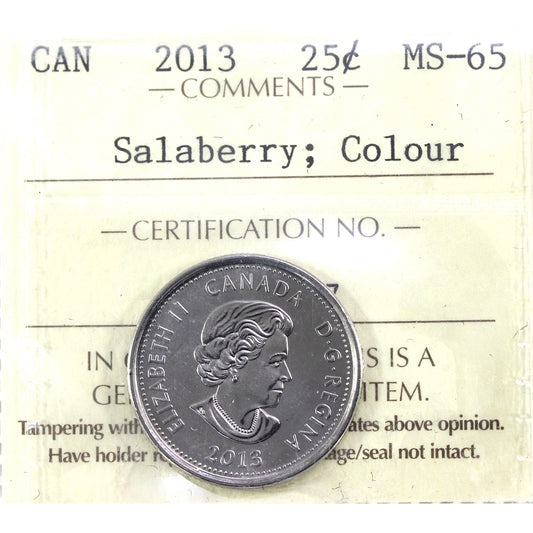 2013 Salaberry Colour Canada 25-cents ICCS Certified MS65