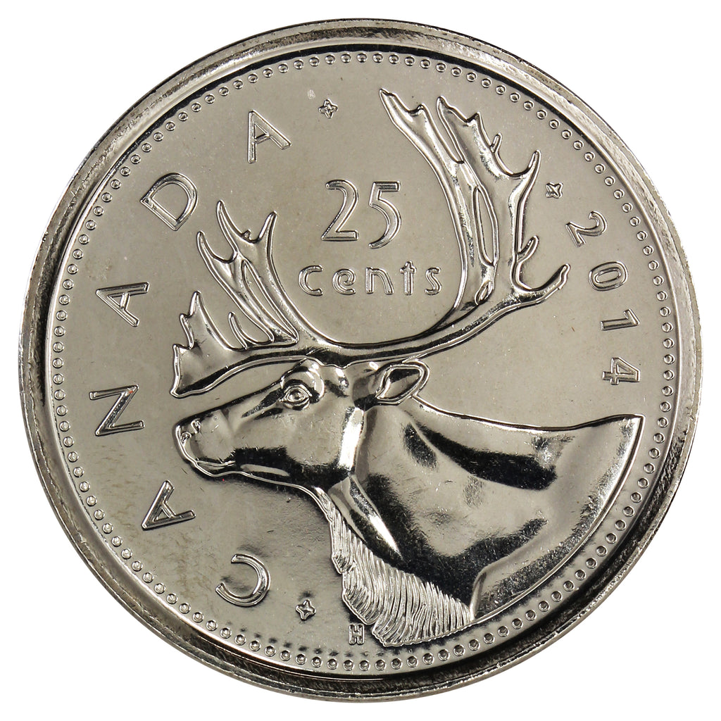 2014 Caribou Canada 25-cents Brilliant Uncirculated (MS63)