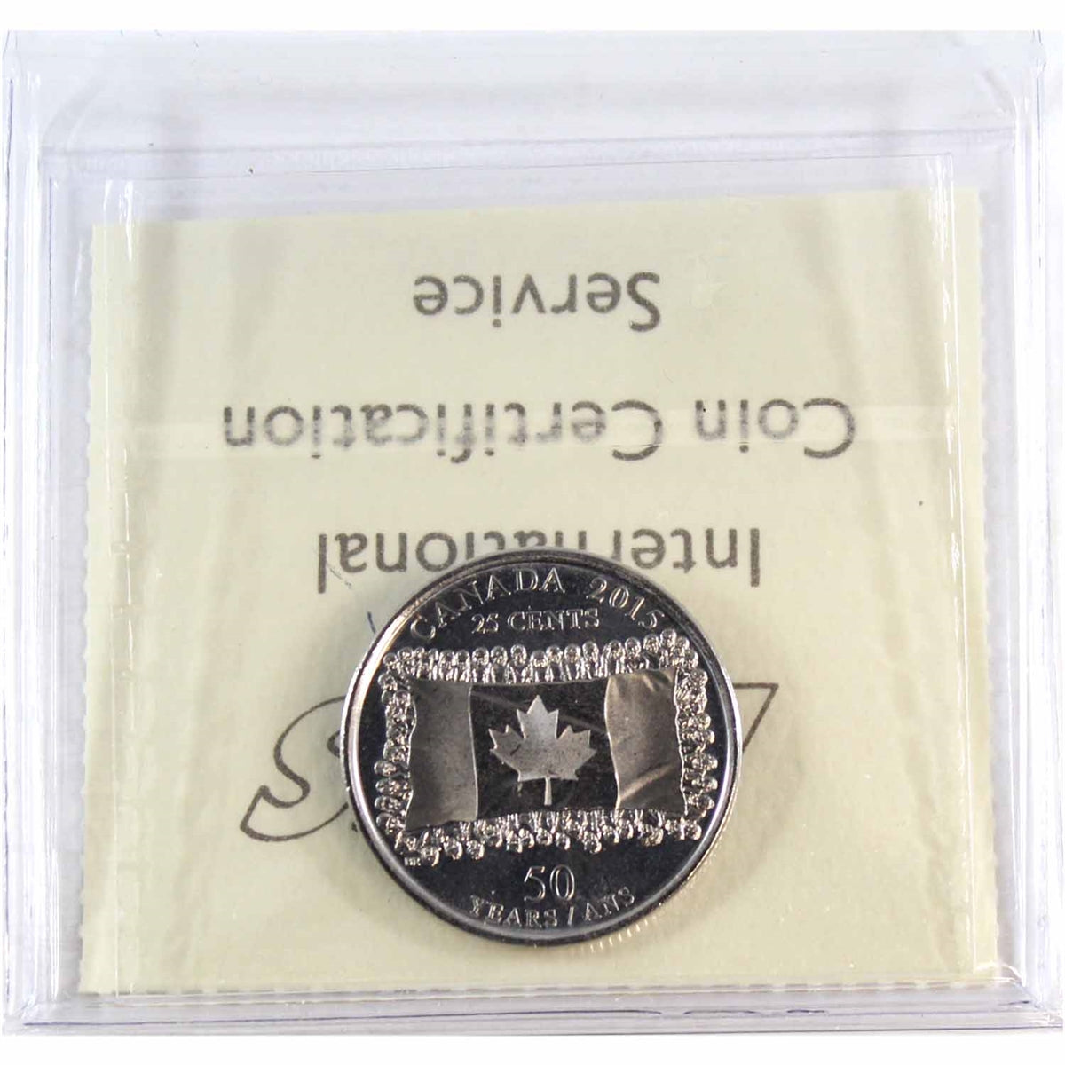 2015 Flag Canada 25-cents ICCS Certified MS65