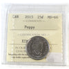 2015 Poppy Canada 25-cents ICCS Certified MS66