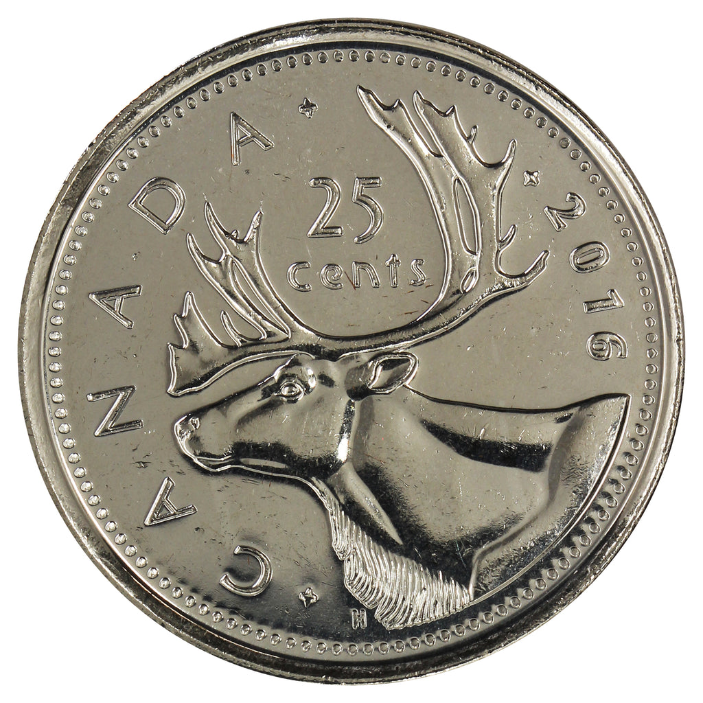 2016 Caribou Canada 25-cents Brilliant Uncirculated (MS63)