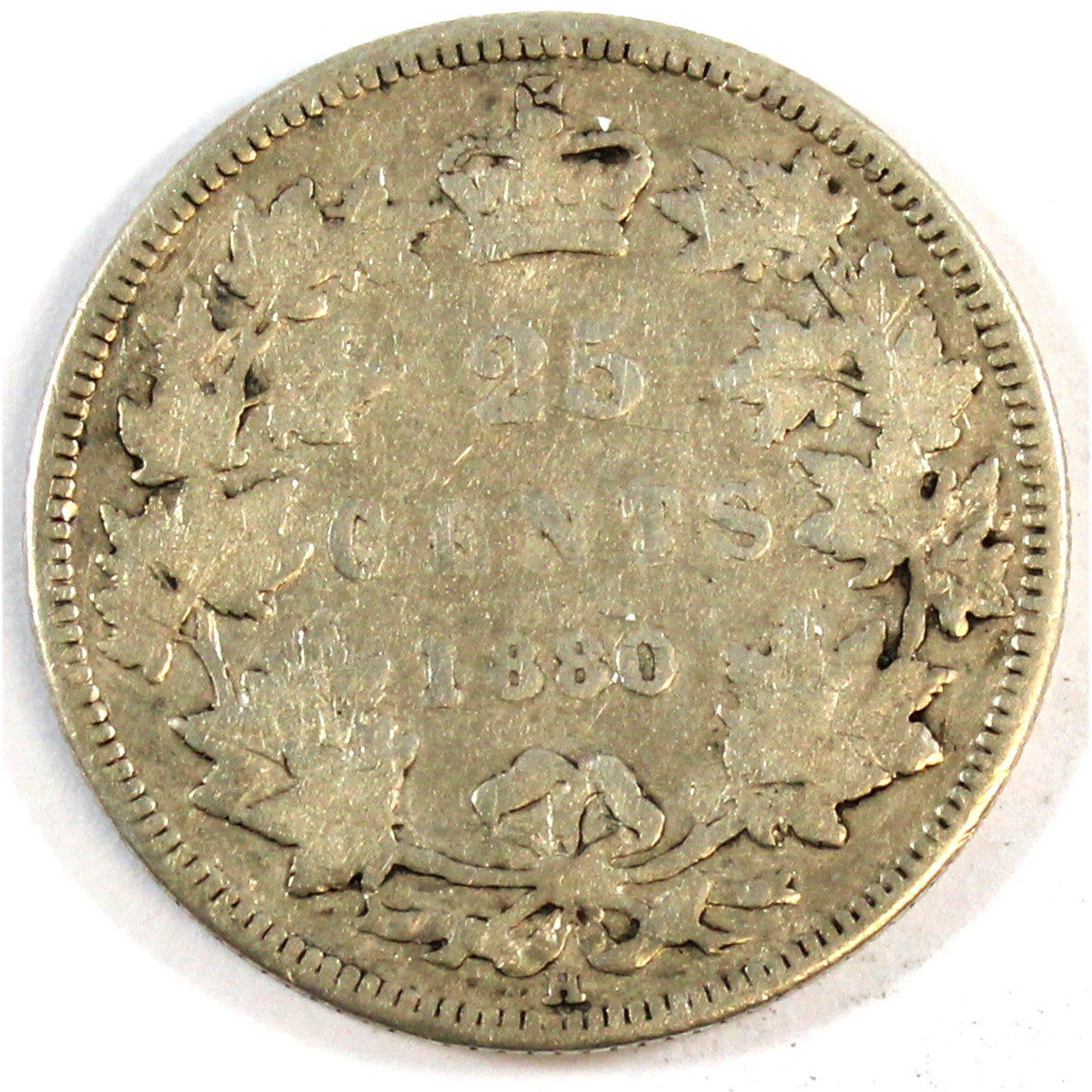 1880H Narrow 0 Over Wide 0 Canada 25-cents G-VG (G6) $
