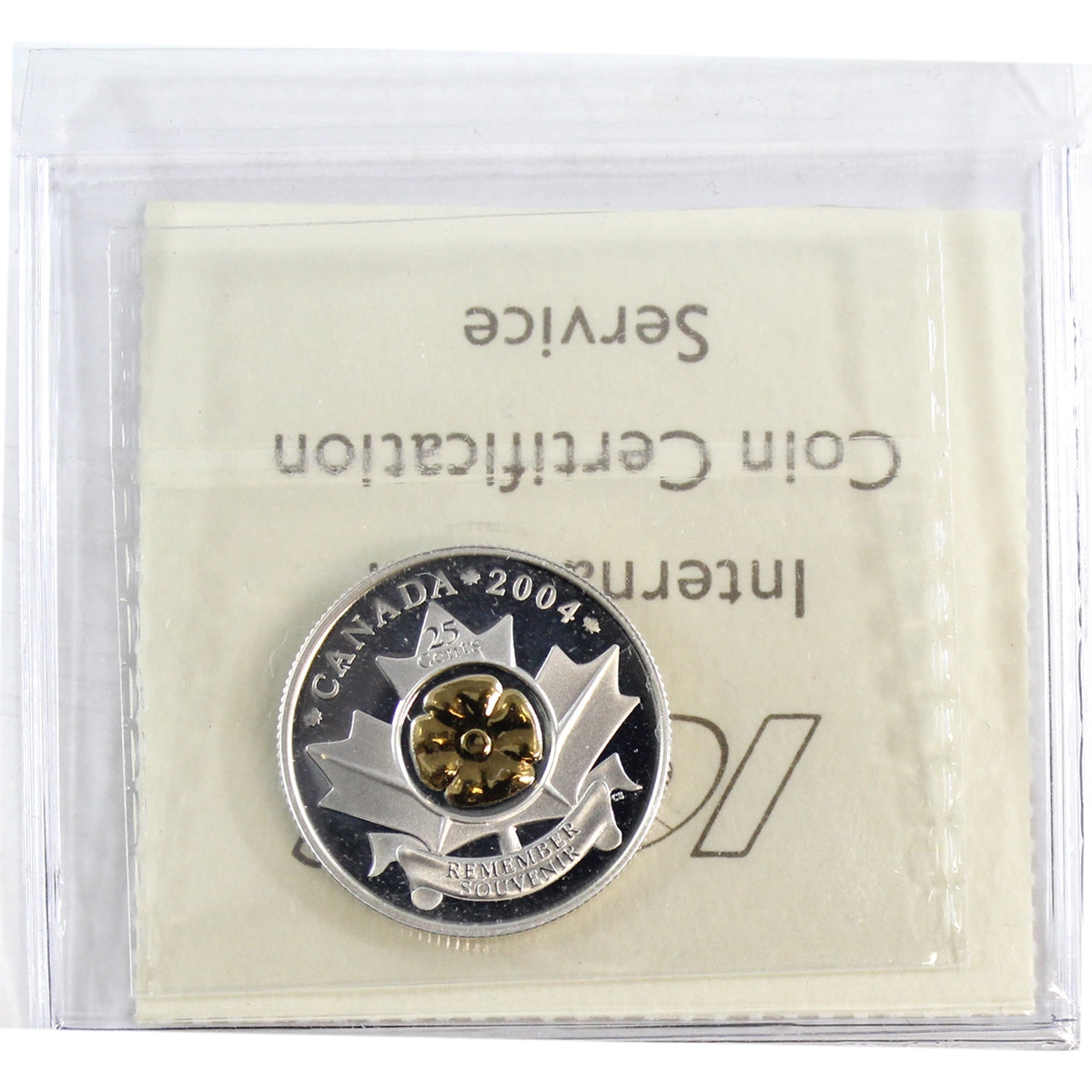 2004 Gold Poppy Canada 25-cents ICCS Certified PF-66 Silver; Ultra Heavy Cameo