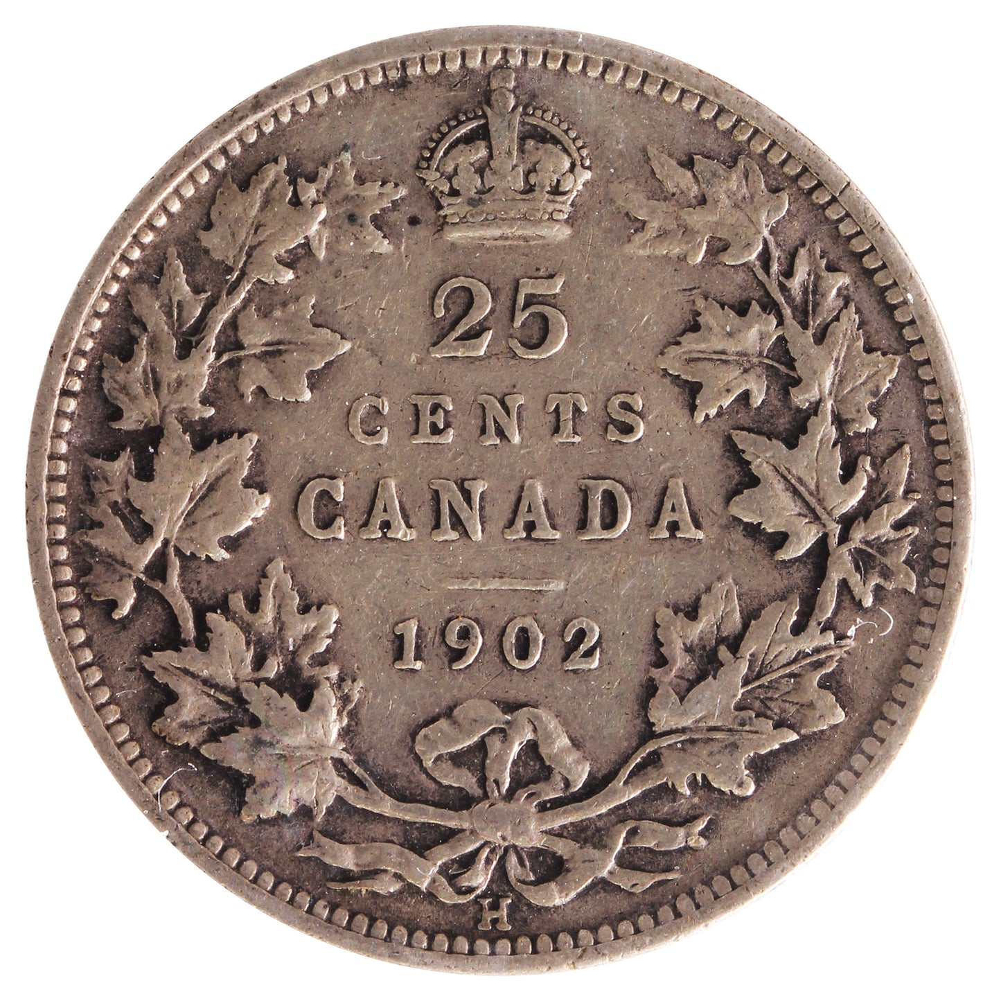 1902H Canada 25-cents ICCS Certified F12