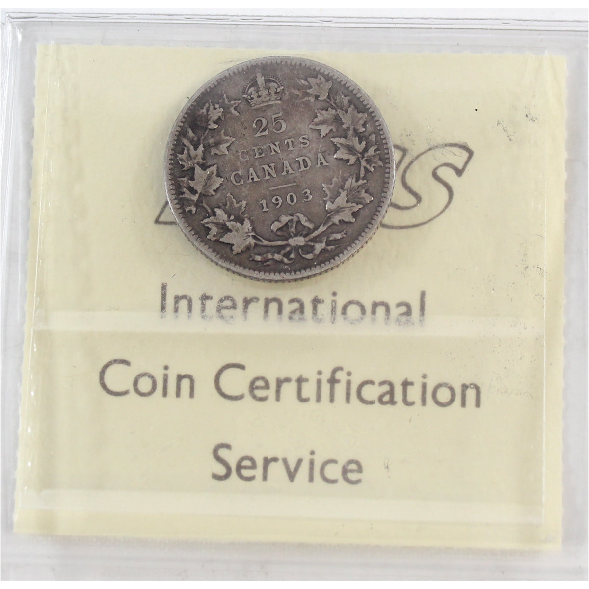 1903 Canada 25-cents ICCS Certified VG8